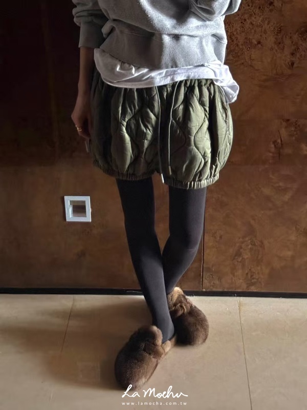 顯瘦澎感絎縫短褲